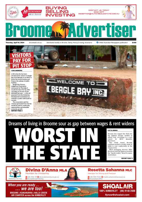 Broome Advertiser digital newspaper landing page